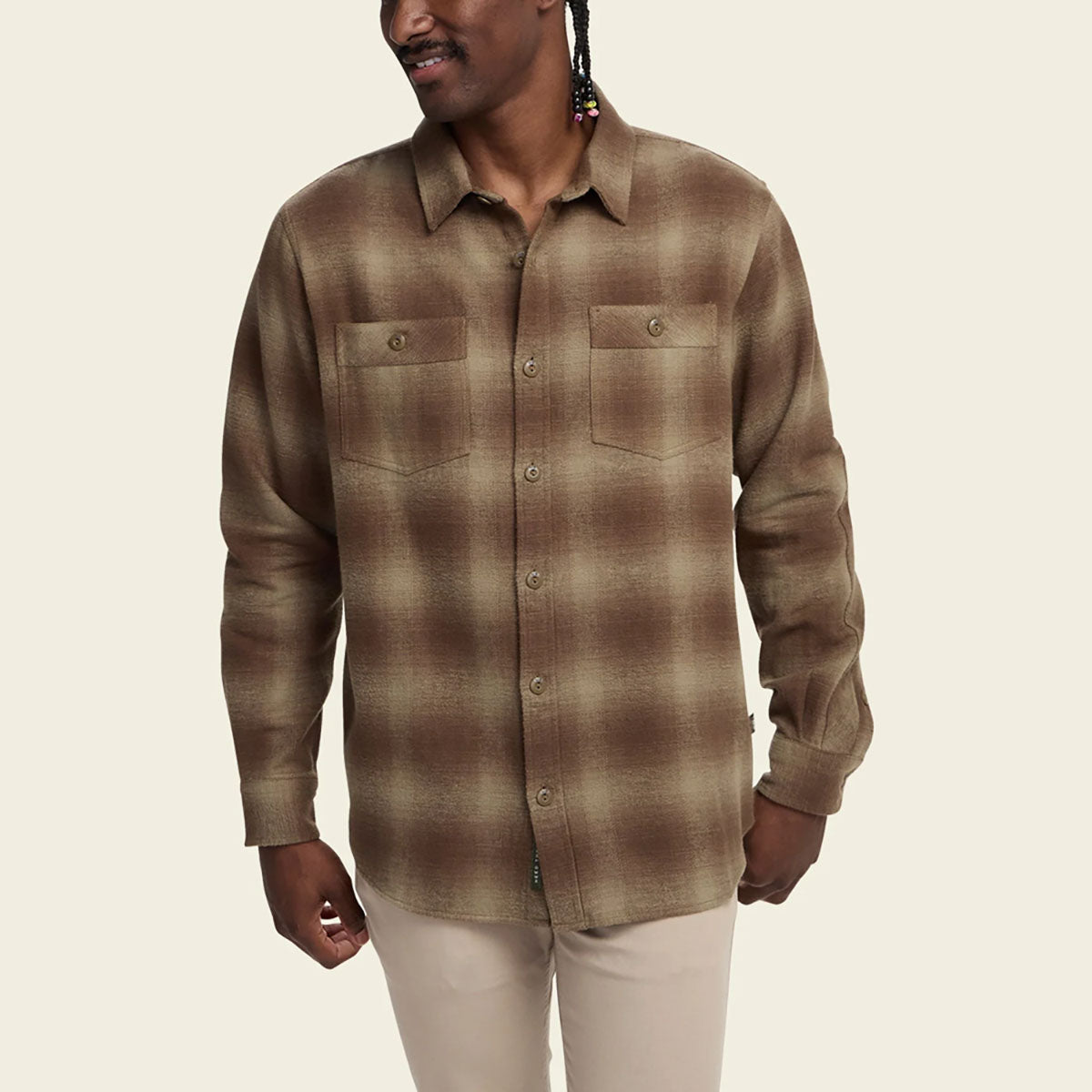 Howler Brothers Mens Rodanthe Blanket Flannel Emmett Plaid : Aloe