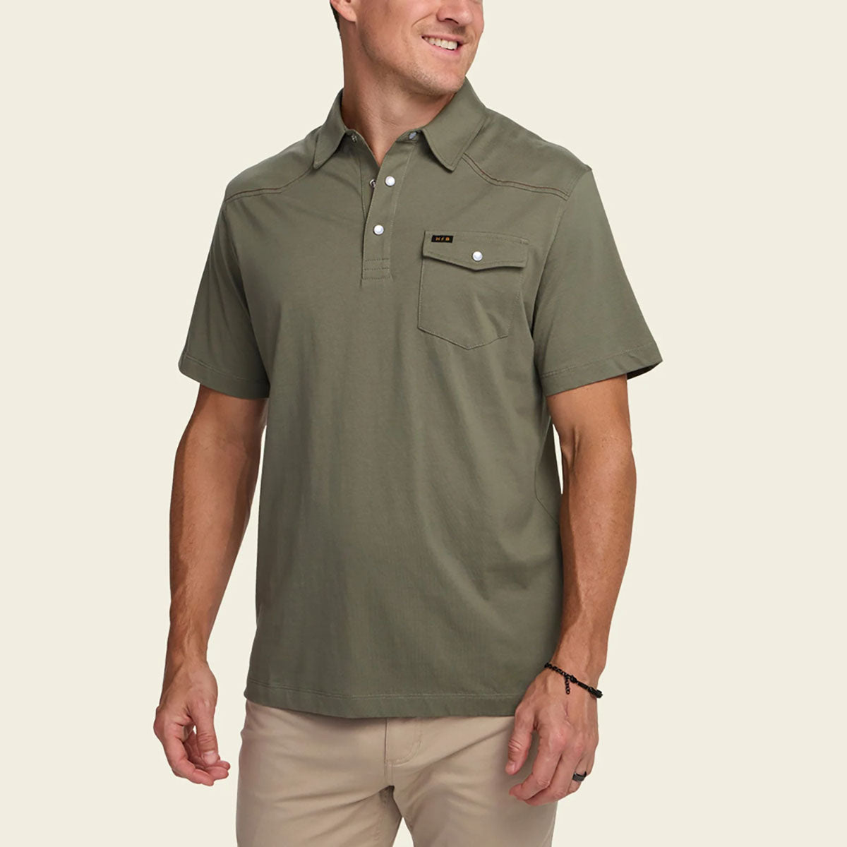 Howler Brothers Mens Ranchero Polo Cadet