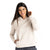 Free Fly Apparel Womens Bamboo Lightweight Fleece Cropped Hoodie Stone