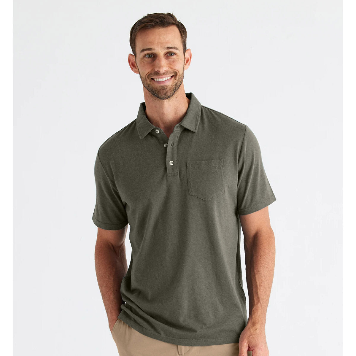 Free Fly Apparel Men&#39;s Bamboo Heritage Polo Fatigue