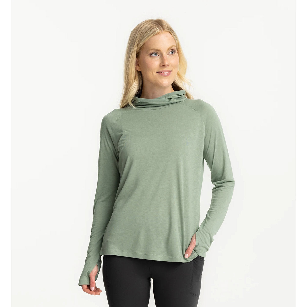Free Fly Apparel Women&#39;s Bamboo Lightweight Hoodie II Palm Green