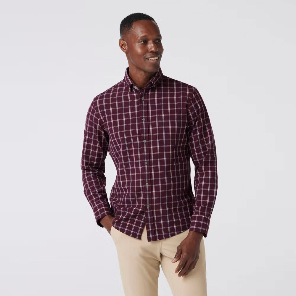 Mizzen+Main Men's City Flannel Wine Richard Plaid