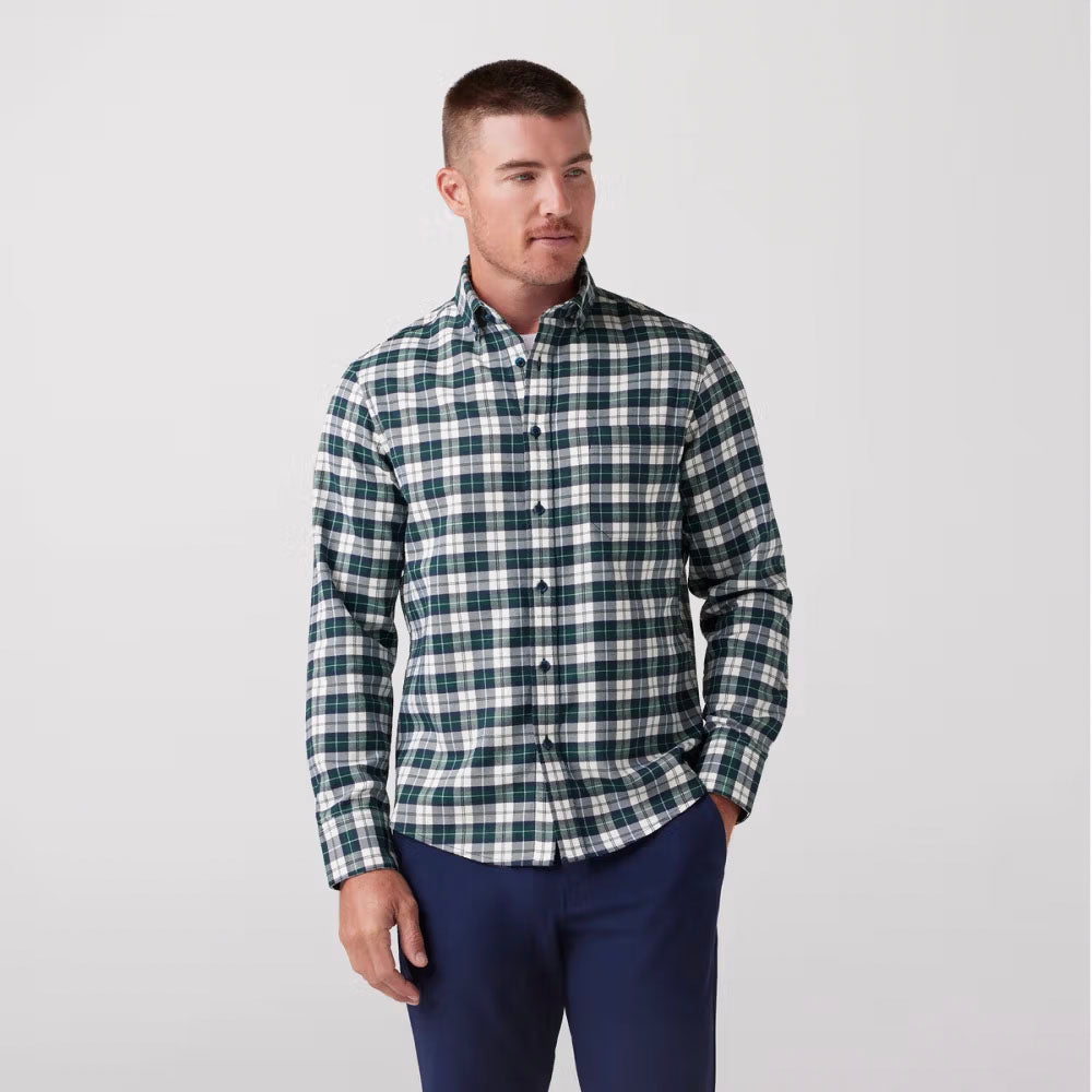 Mizzen+Main Men&#39;s City Flannel Twill White Kent Plaid