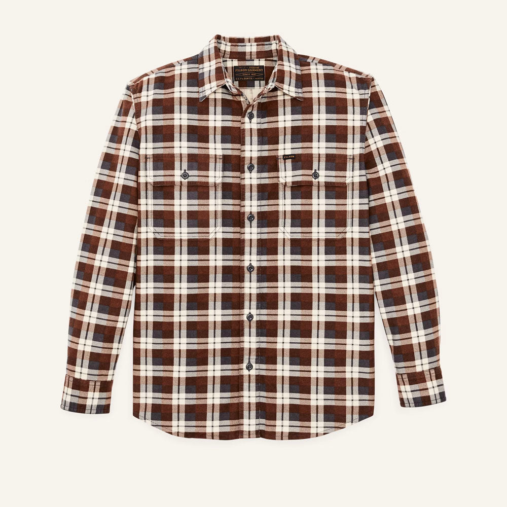 Filson Men&#39;s Field Flannel Shirt Brown/Gray Plaid