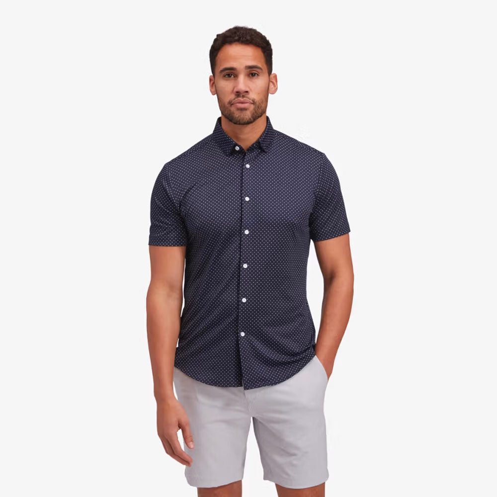 Mizzen+Main Men&#39;s Halyard No Tuck Navy Dot Print