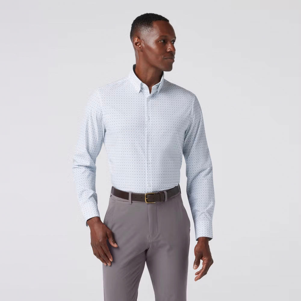 Mizzen+Main Men's Leeward Dress Shirt White Hatch Mark