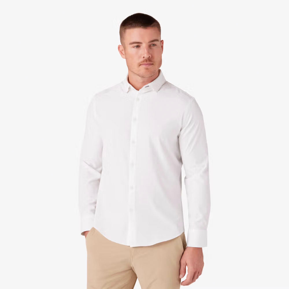 Mizzen+Main Men&#39;s Leeward No Tuck Dress Shirt Solid White