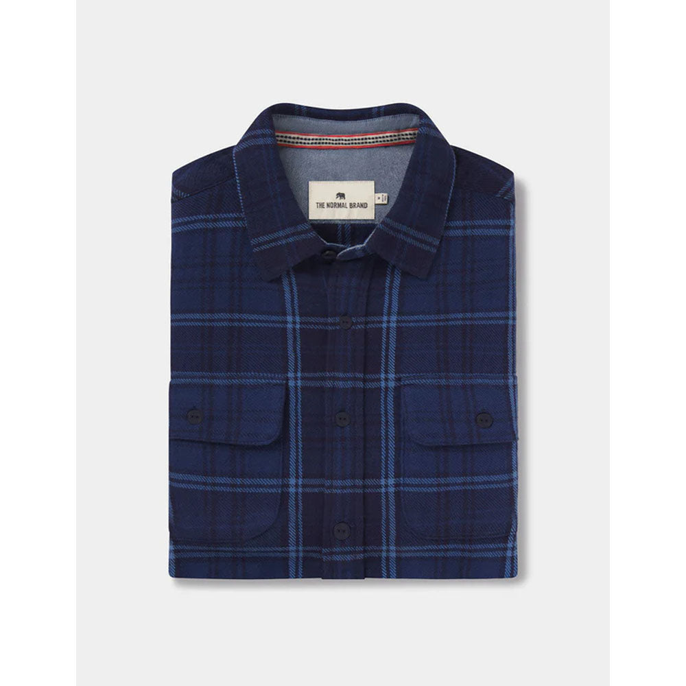 The Normal Brand Men's Mountain Overshirt Indigo Plaid