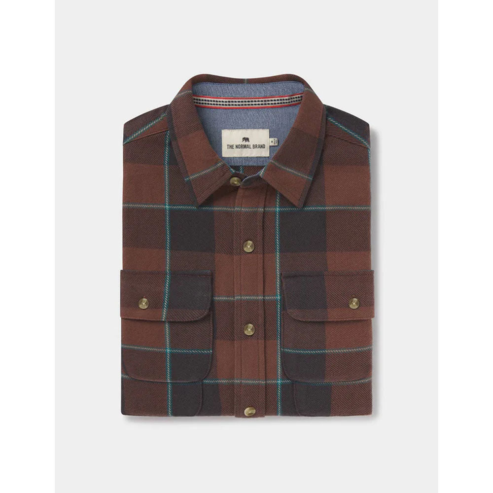 The Normal Brand Men's Mountain Overshirt Teak Plaid