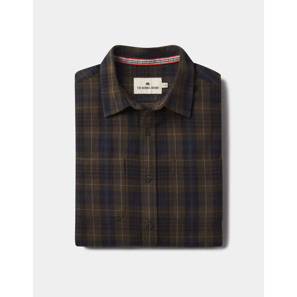 The Normal Brand Men&#39;s Jackson Button Up Shirt Cypress Plaid