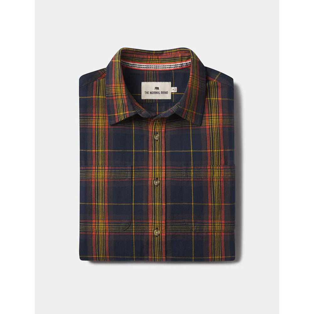 The Normal Brand Men&#39;s Jackson Button Up Shirt Pacific Plaid