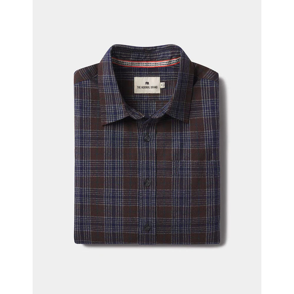 The Normal Brand Men&#39;s Nikko Button Up Shirt Brown Plaid
