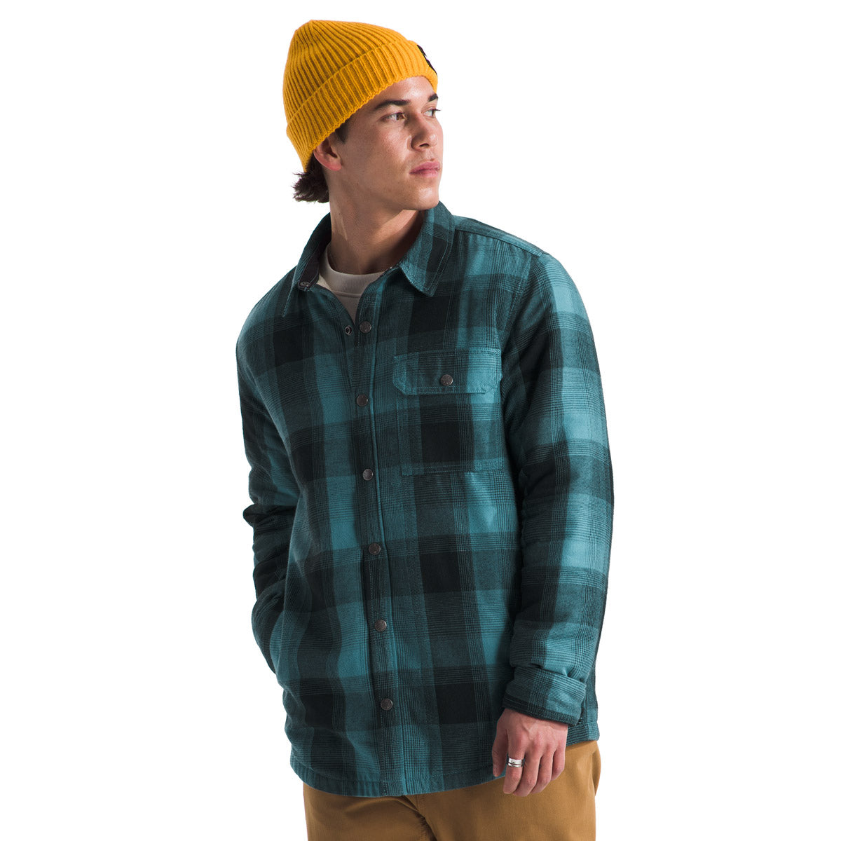 The North Face Men&#39;s Campshire Shirt Algae Blue TNF hadow Plaid / S