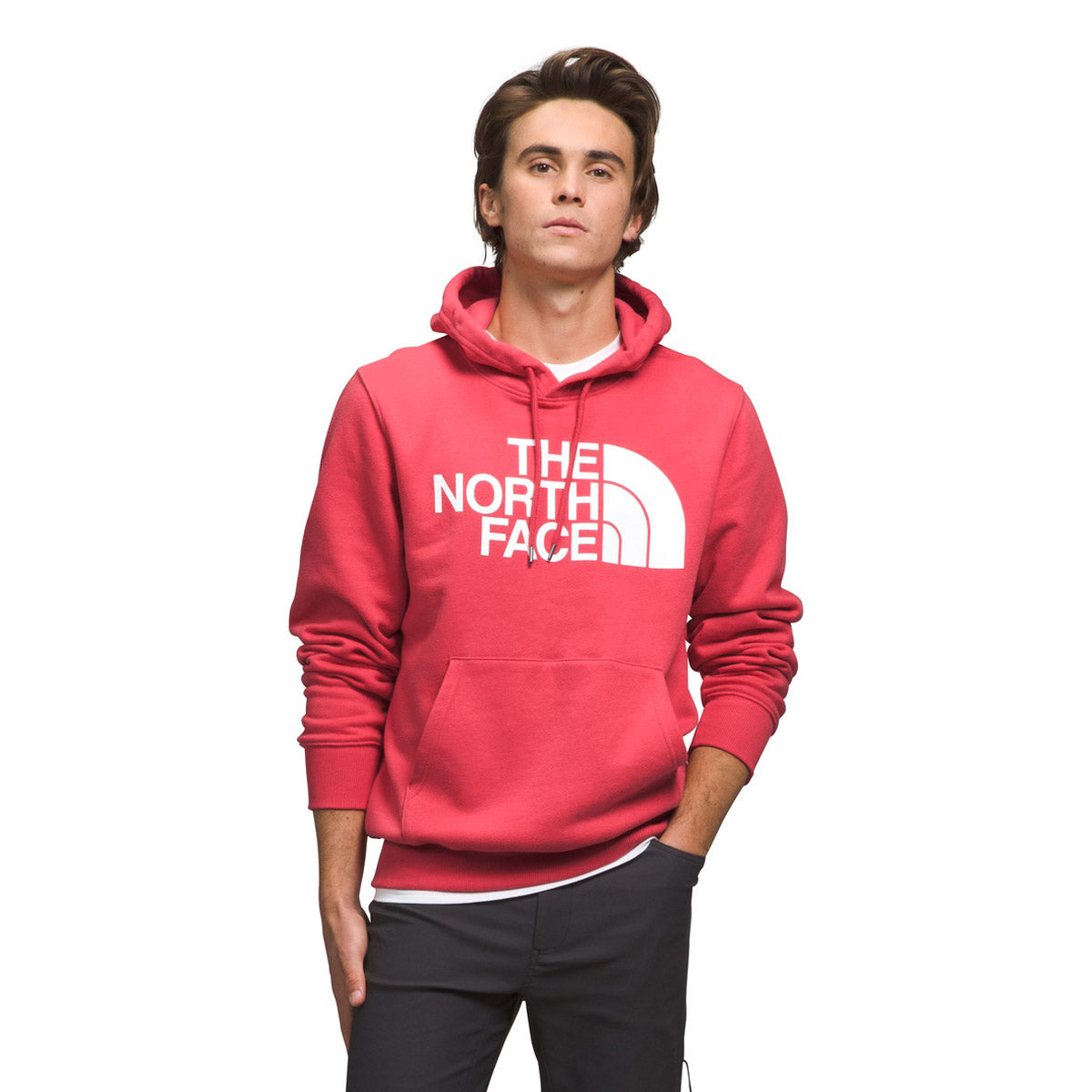 The North Face Men&#39;s Half Dome Pullover Hoodie Clay Red/TNF White