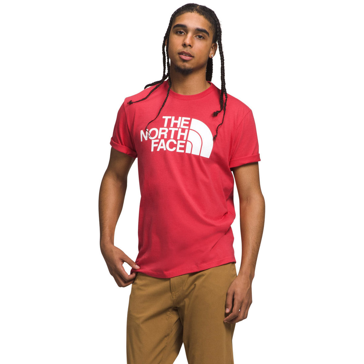 The North Face Men&#39;s S/S Half Dome Tee Clay Red/TNF White