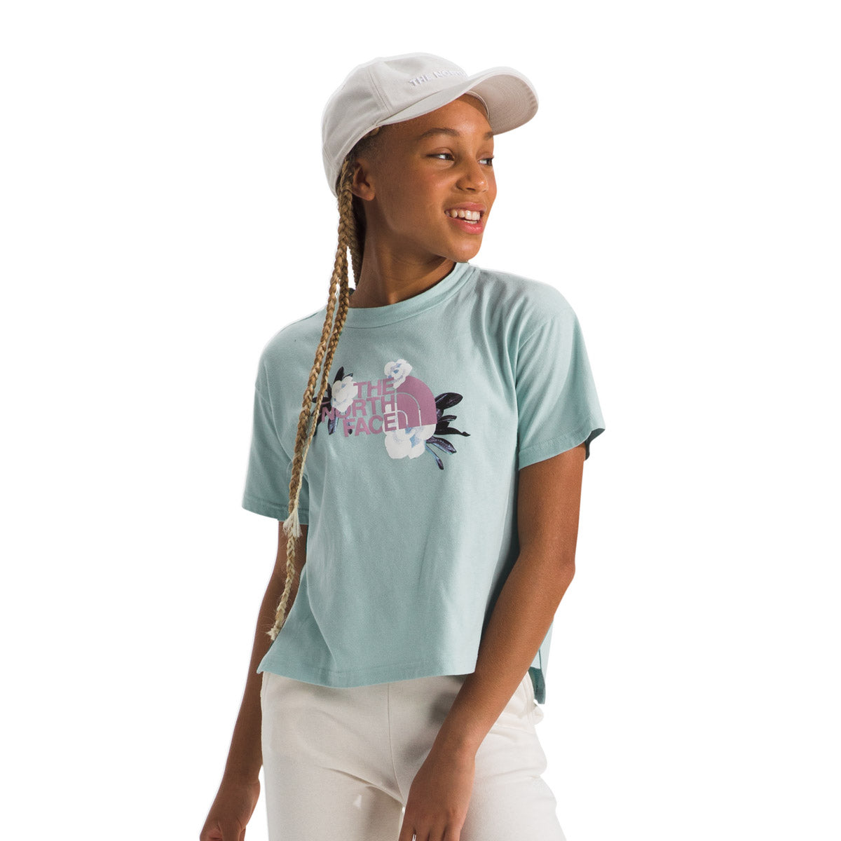 The North Face Girls&#39; Winter Flowers S/S Graphic Tee uted Pine / M