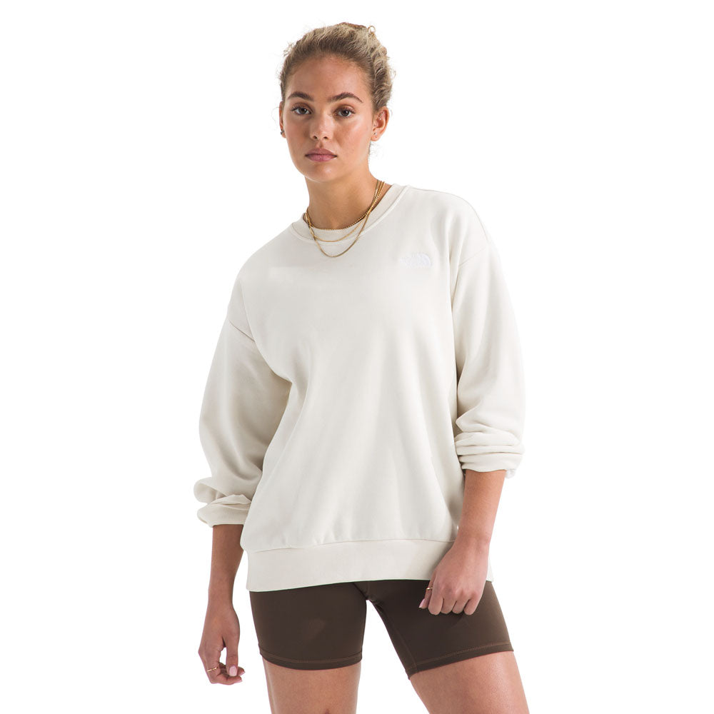 The North Face Womens Evolution Simple Dome Oversized Crew White Dune