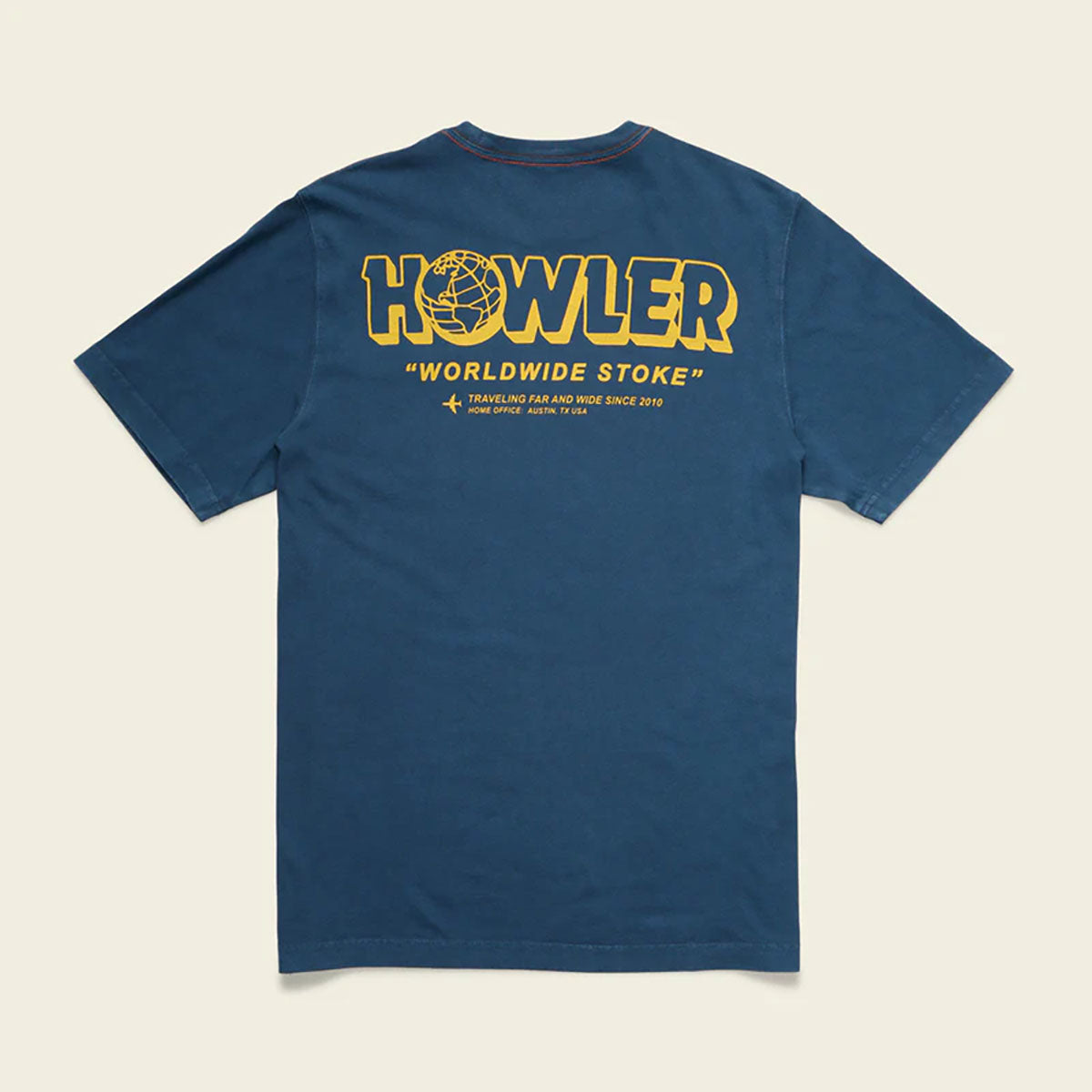Howler Brothers Mens Cotton Pocket T Worldwide Stoke : Key argo / L