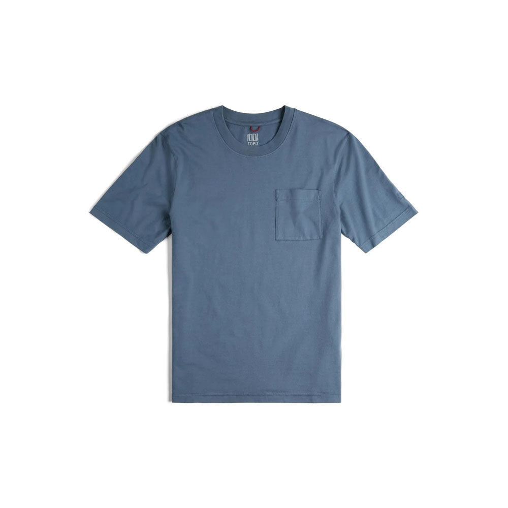 Topo Designs Mens Dirt Pocket Tee Stone Blue