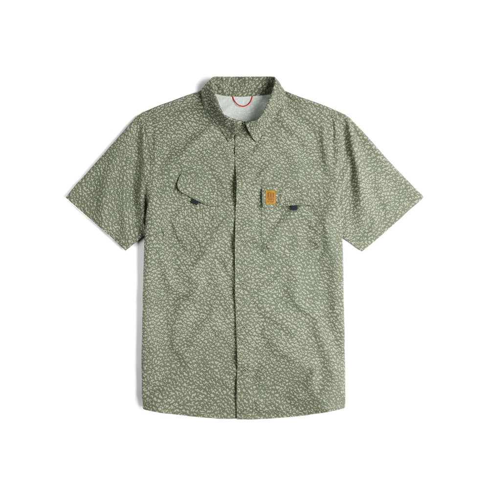 Topo Designs Mens Retro River Shirt Short Sleeve Crackle Beetle