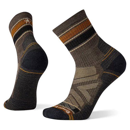Men's Hike Light Cushion Striped Mid Crew Socks