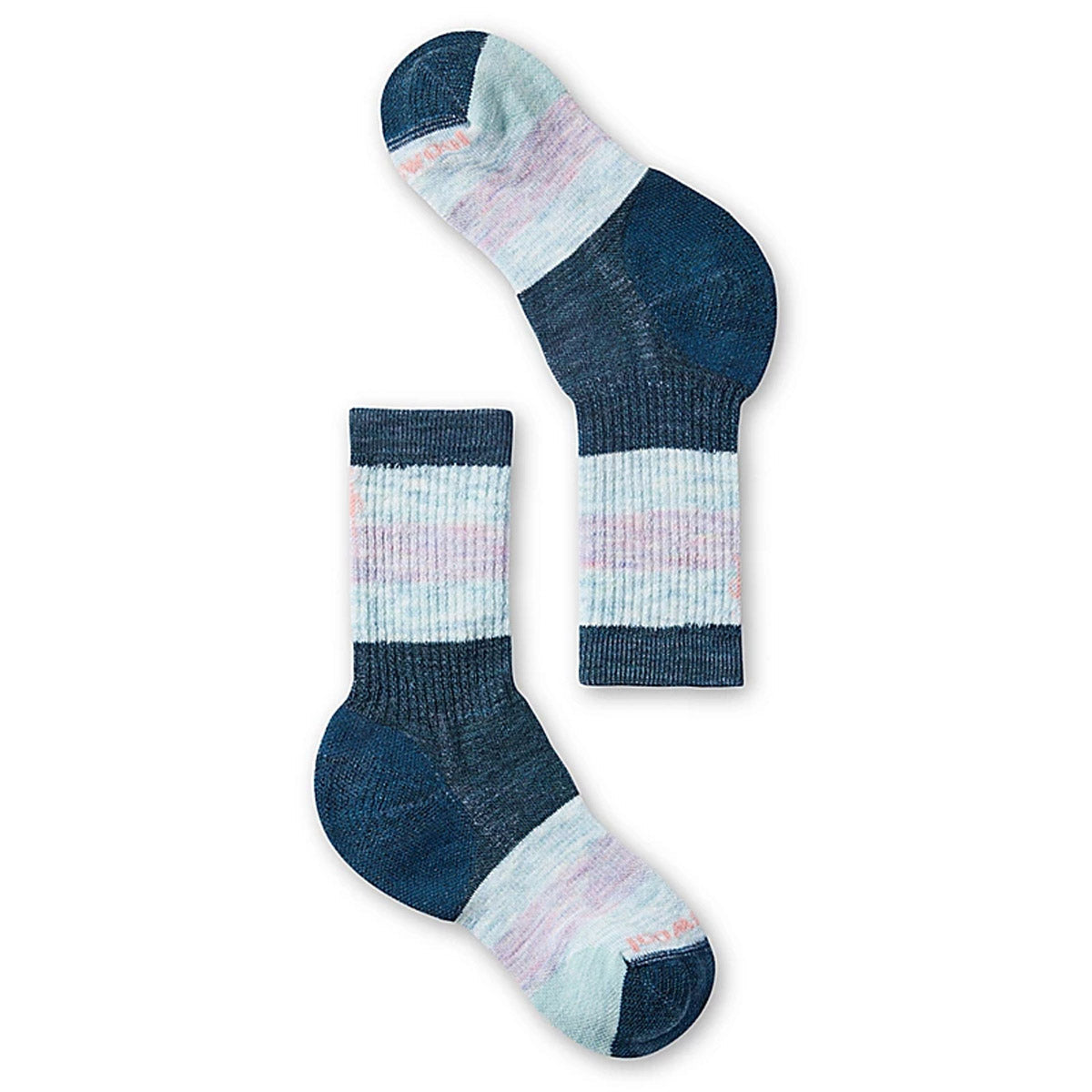 Smartwool Kids&#39; Hike Full Cushion Striped Crew Socks Twilight Blue