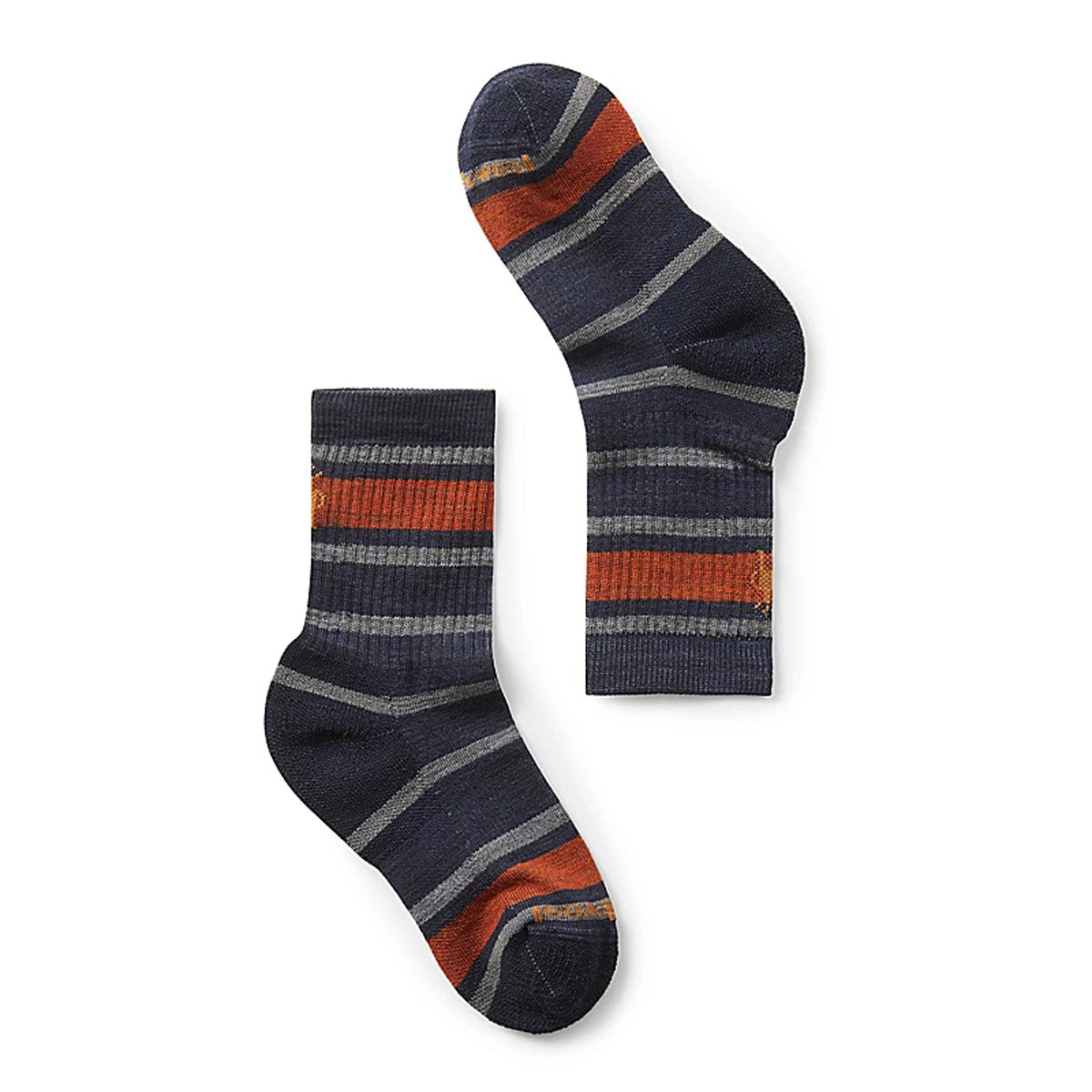 Smartwool Kids&#39; Hike Light Cushion Striped Crew Socks Deep Navy