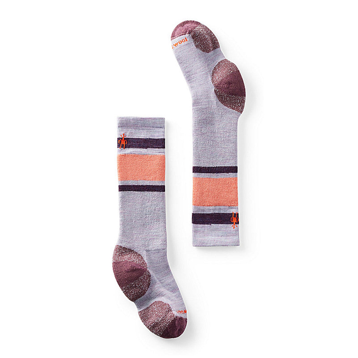 Smartwool Kids' Wintersport Full Cushion Stripe Over The Calf Socks Purple Eclipse Heather