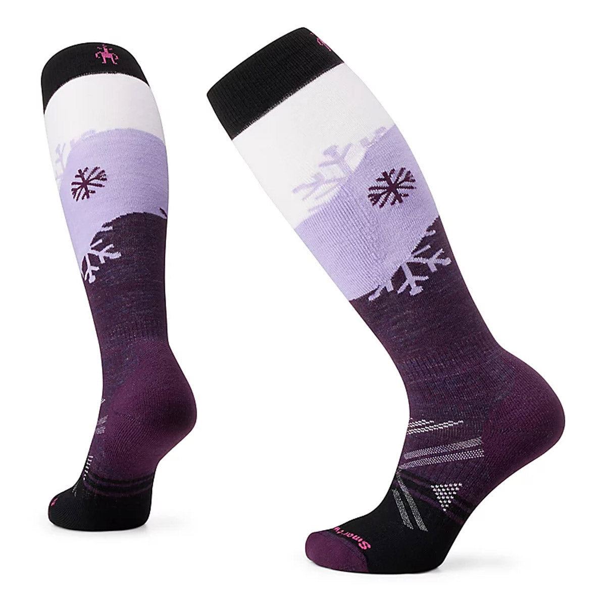 Smartwool Women&#39;s Ski Full Cushion Snowpocalypse Pattern Over The Calf Socks Purple Iris