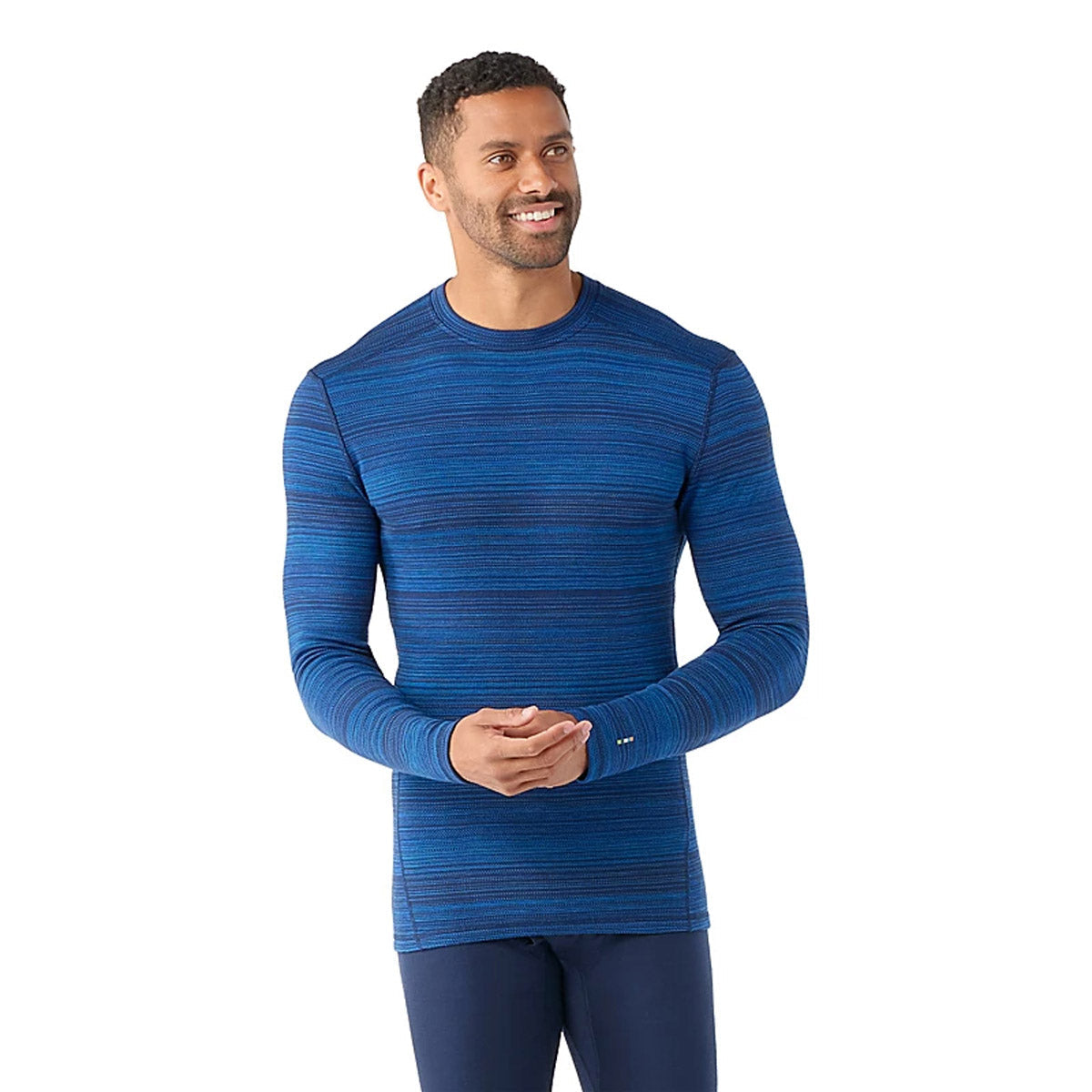 Smartwool Men&#39;s Classic Thermal Merino Base Layer Crew Deep Navy Color Shift