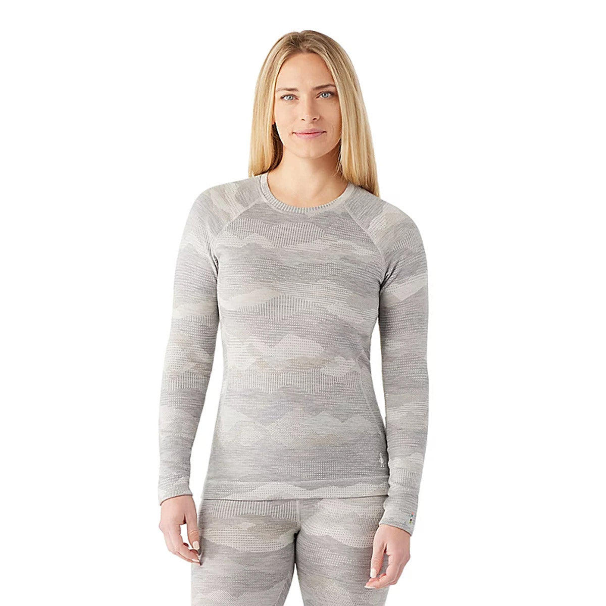 Smartwool Women's Classic Thermal Merino Base Layer Crew Light Gray Mountain cape / S