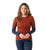 Smartwool Women's Intraknit Thermal Merino Base Layer Pattern Crew Pecan Brown-Deep Navy