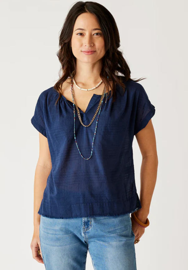 Carve Designs W James Textured Top 552 Navy