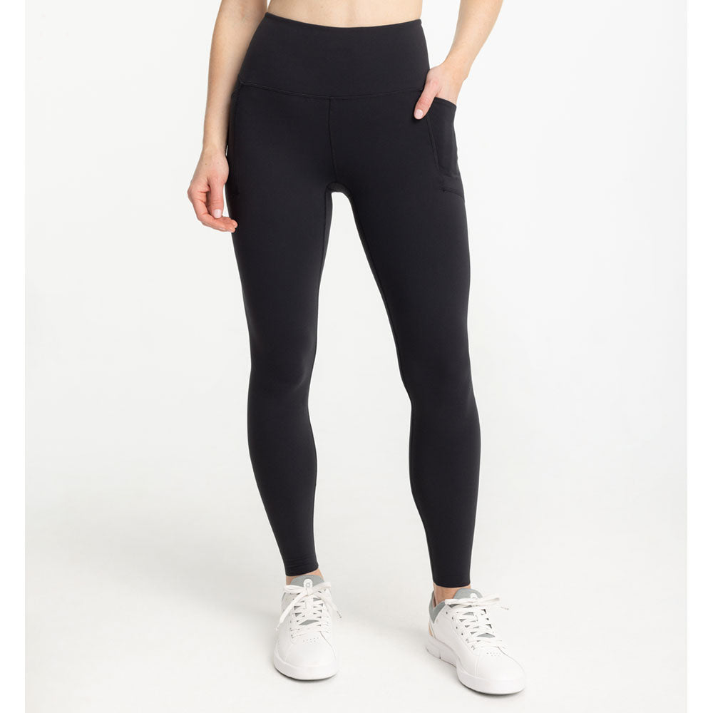 Free Fly Apparel Womens All Day 7/8 Pocket Legging Black