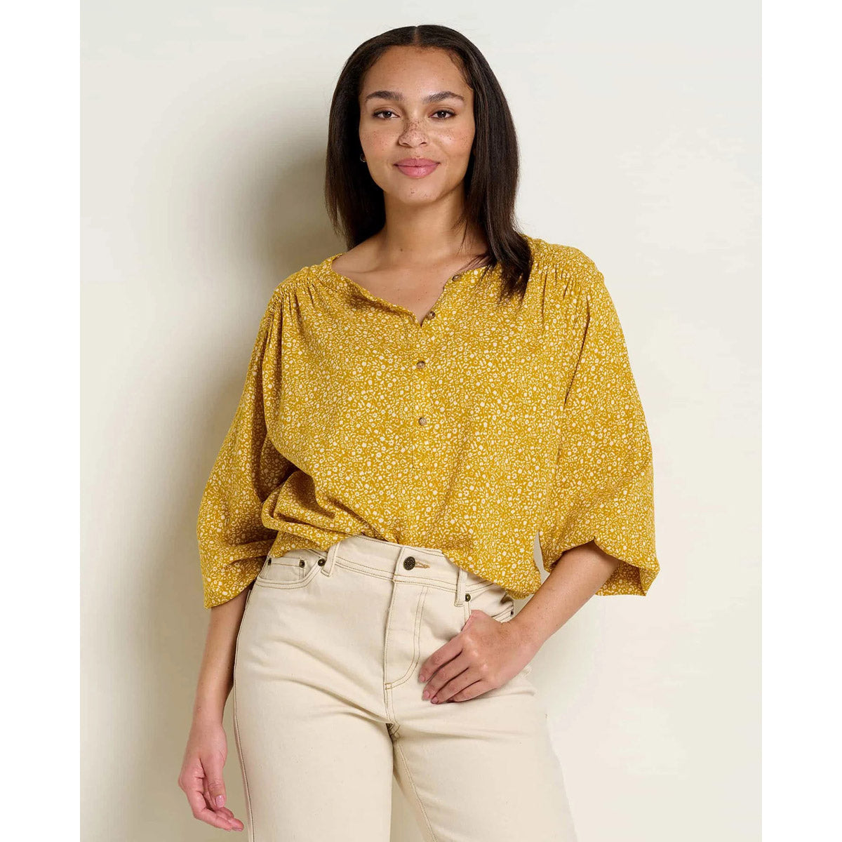 Toad&Co. Women's Manzana Long Sleeve Peasant Top Pike Ditsy Print