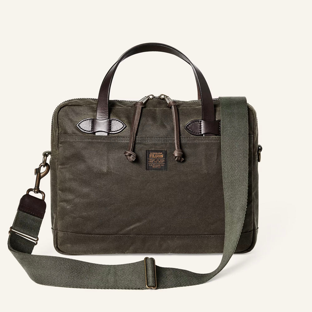 Filson Tin Cloth Compact Briefcase Otter Green