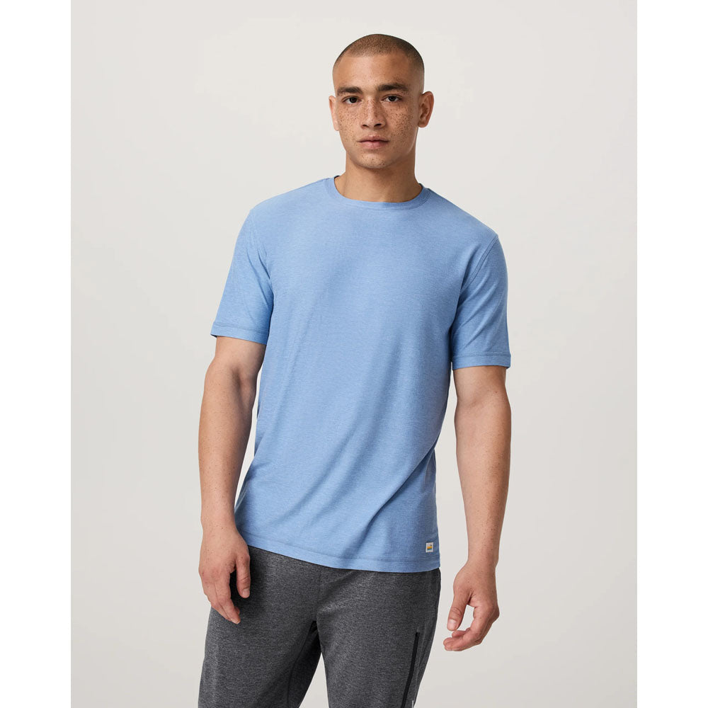 Vuori Mens Strato Tech Tee Isle Blue Heather
