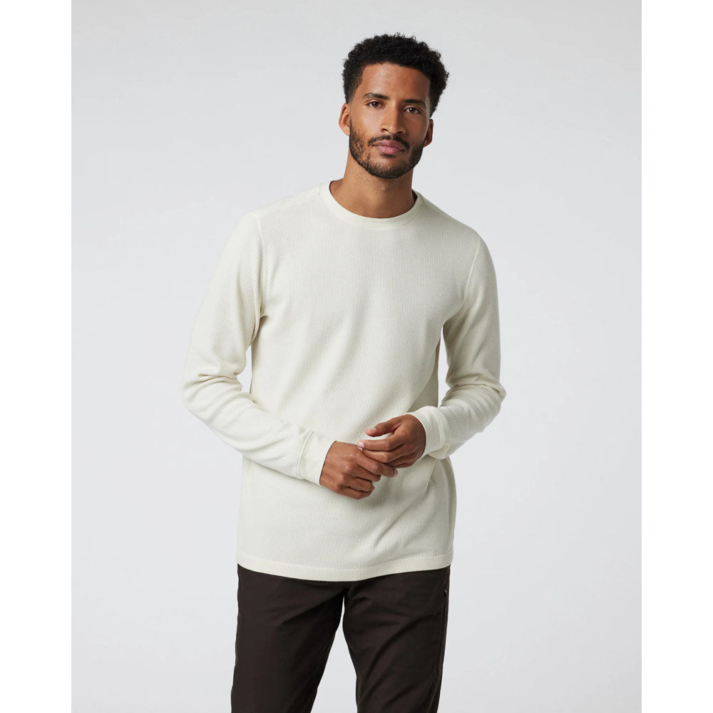 Vuori Mens Waffle Crew Bone