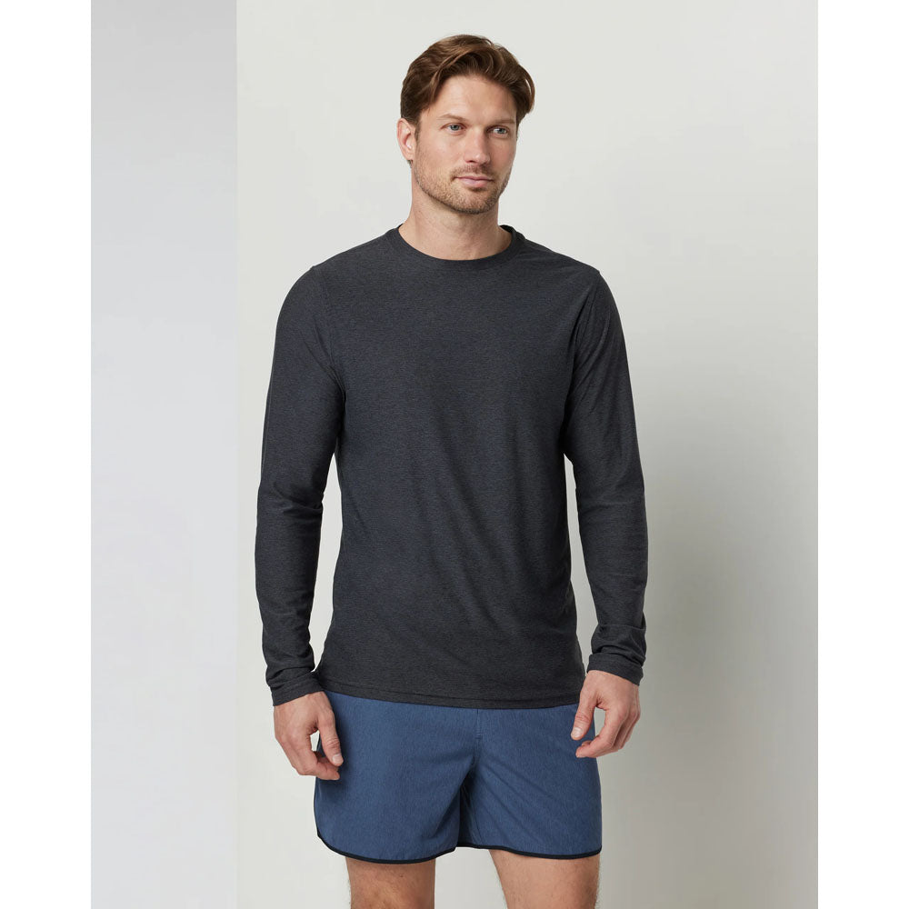Vuori Mens L/s Strato Tech Tee Charcoal Heather