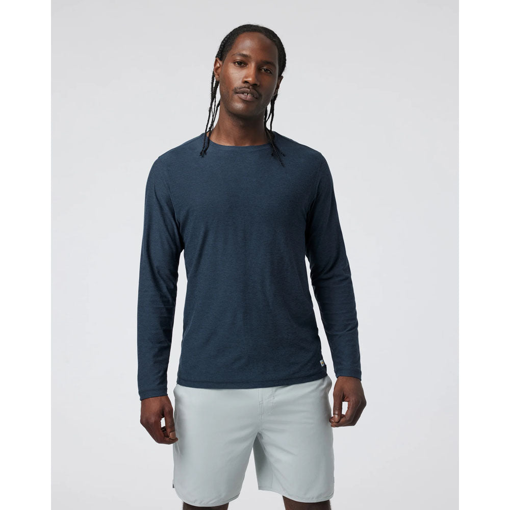 Vuori Mens L/s Strato Tech Tee Navy Heather