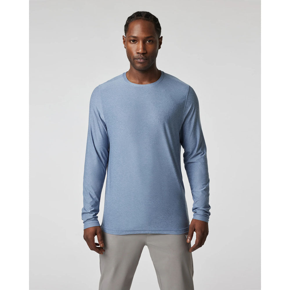 Vuori Mens L/s Strato Tech Tee Chambray Heather