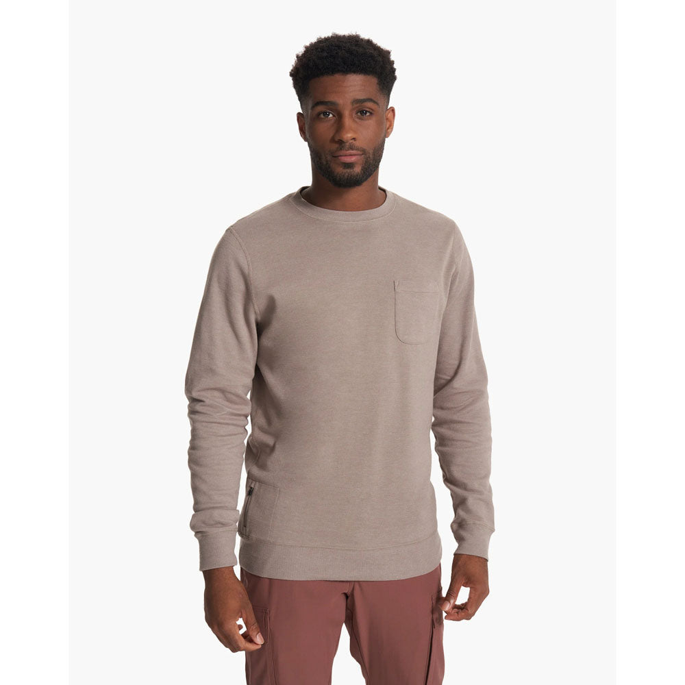 Vuori Mens Jeffreys Pullover Walnut Heather