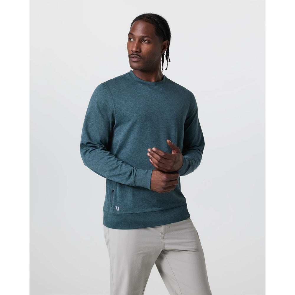 Vuori Mens Ponto Performance Crew Deep Sea Heather