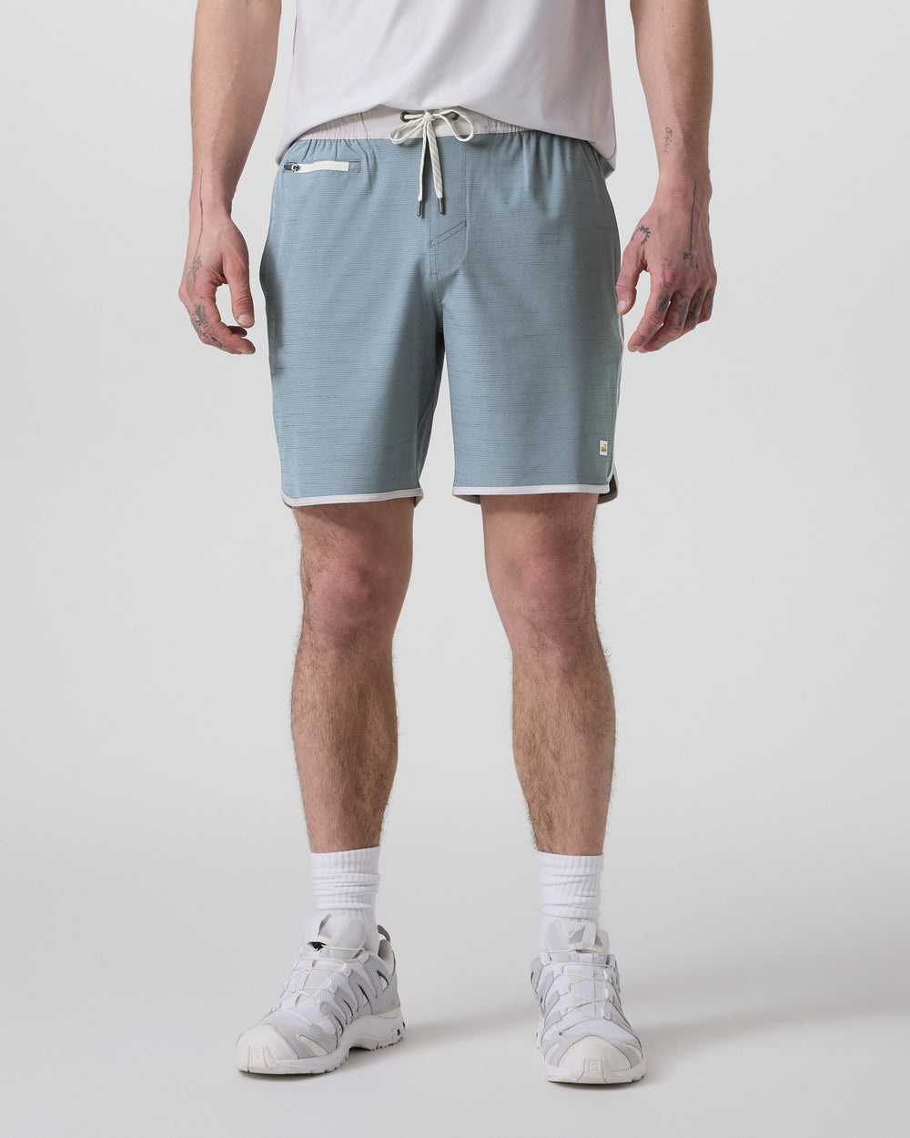 Vuori Mens Banks Short DB Dusty Blue Slub Stripe / S