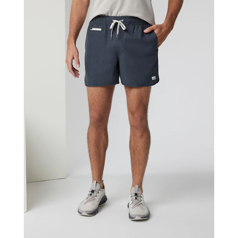 Vuori Mens Banks Short 5 Navy Linen Texture