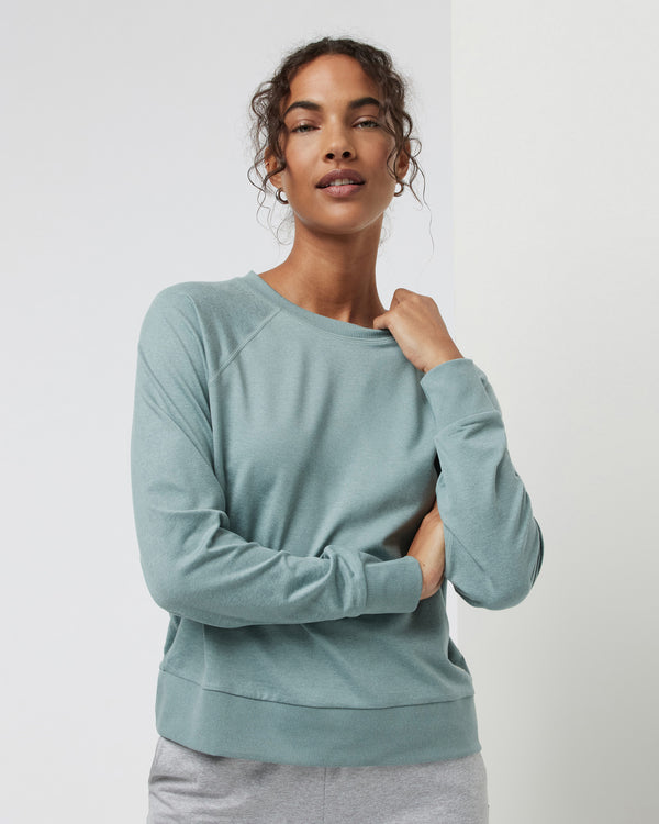 Vuori W LS Halo Crew Vintage Pistachio Heather