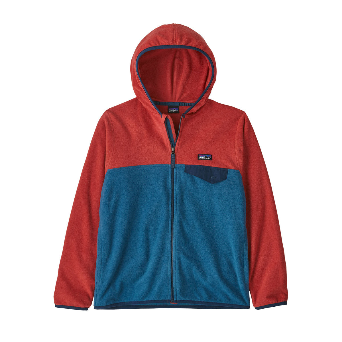 Patagonia Kids&#39; Micro D Snap-T Jacket Wavy Blue w/umac Red / S