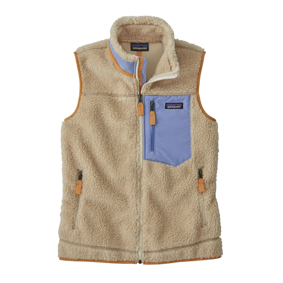 Patagonia Women's Classic Retro-X Vest Dark Natural w/Pale Periwinkle
