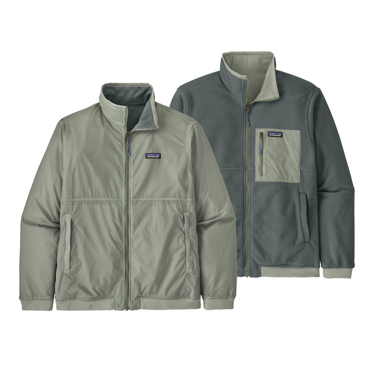 Patagonia Men's Reversible Shelled Microdini Jacket Sleet Green