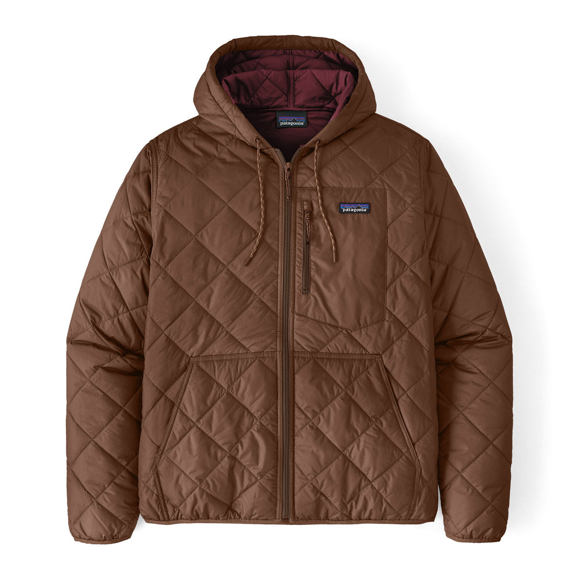 Patagonia Men&#39;s Diamond Quilted Bomber Hoody oose Brown / M